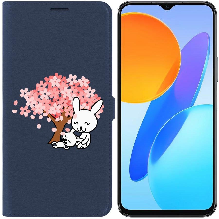 

Чехол-книжка Krutoff Eco Book для Honor X8 5G Кролики (синий)
