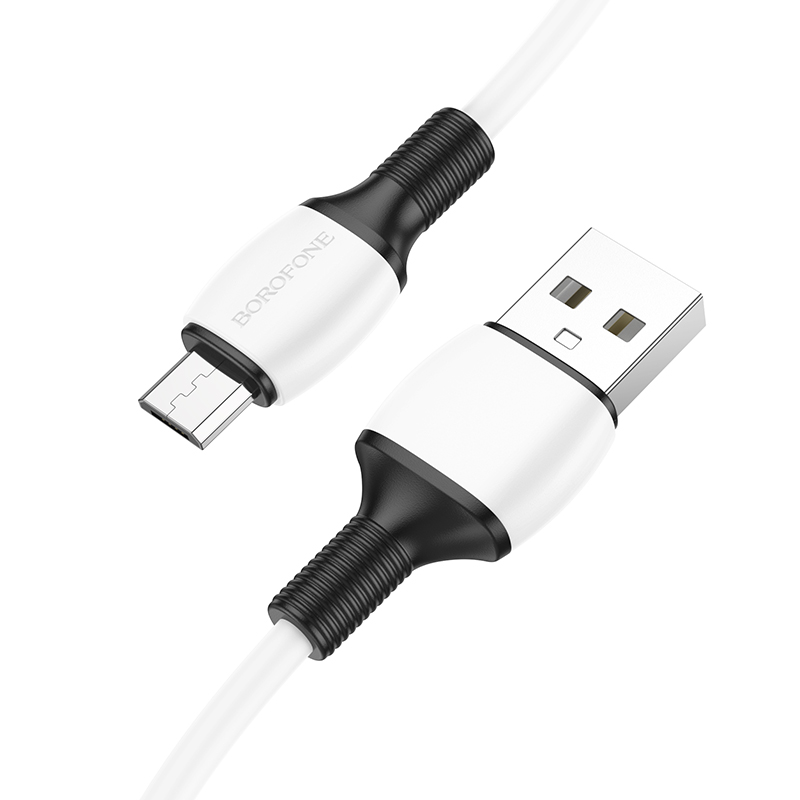 фото Дата-кабель borofone bx84 usb 2.4a для micro usb пвх 1м white