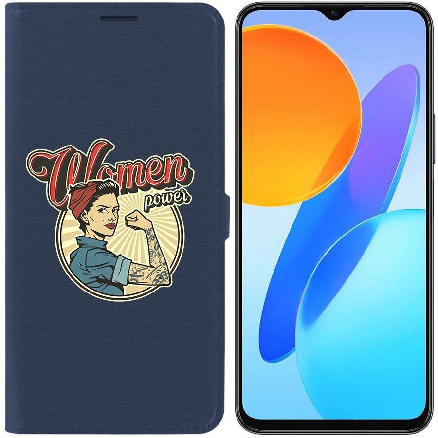 

Чехол-книжка Krutoff Eco Book для Honor X8 5G Women Power (синий)