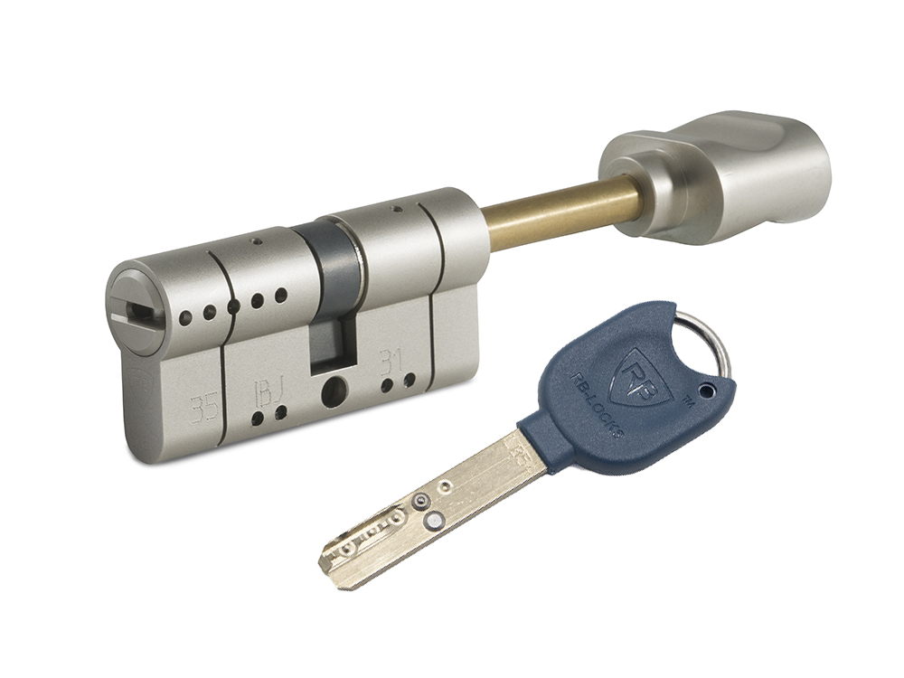 Цилиндр Rav Bariach Saturn ключ-шток (размер 31х31 мм) - Никель