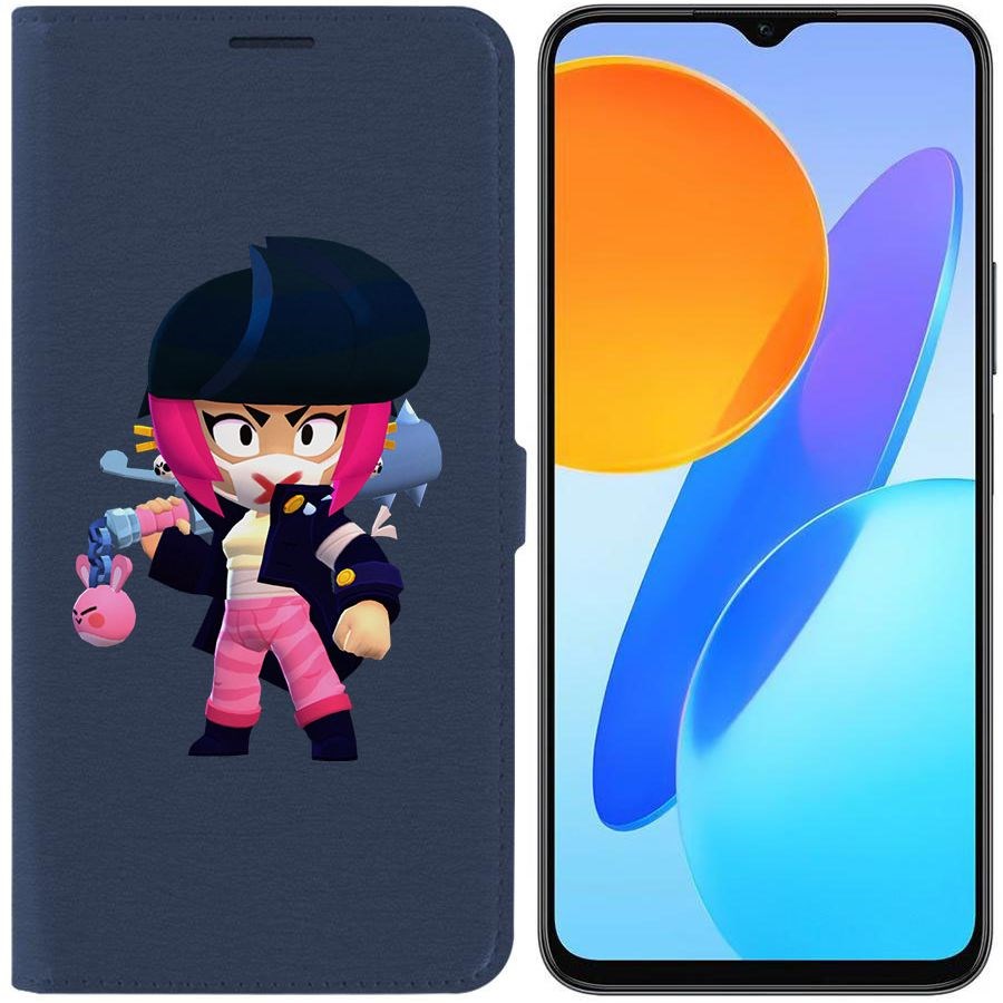 

Чехол-книжка Krutoff Eco Book для Honor X8 5G Brawl Stars-Ужасная Биби (синий)