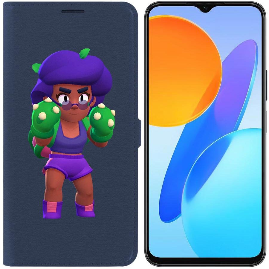 

Чехол-книжка Krutoff Eco Book для Honor X8 5G Brawl Stars-Роза (синий)