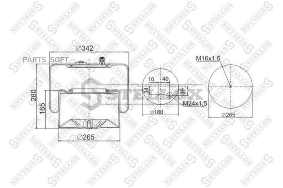 

STELLOX Пневмоподушка STELLOX 9041834sx