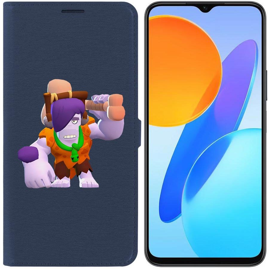 

Чехол-книжка Krutoff Eco Book для Honor X8 5G Brawl Stars-Пещерный Фрэнк (синий)