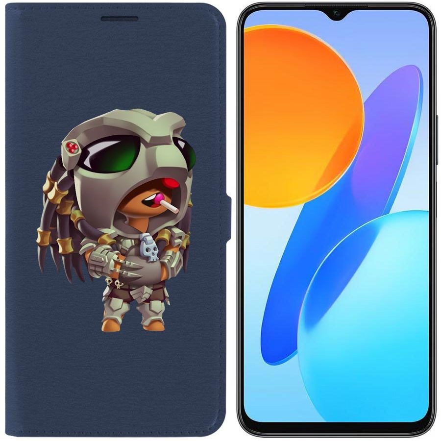 

Чехол-книжка Krutoff Eco Book для Honor X8 5G Brawl Stars-Леон Хищник (синий)