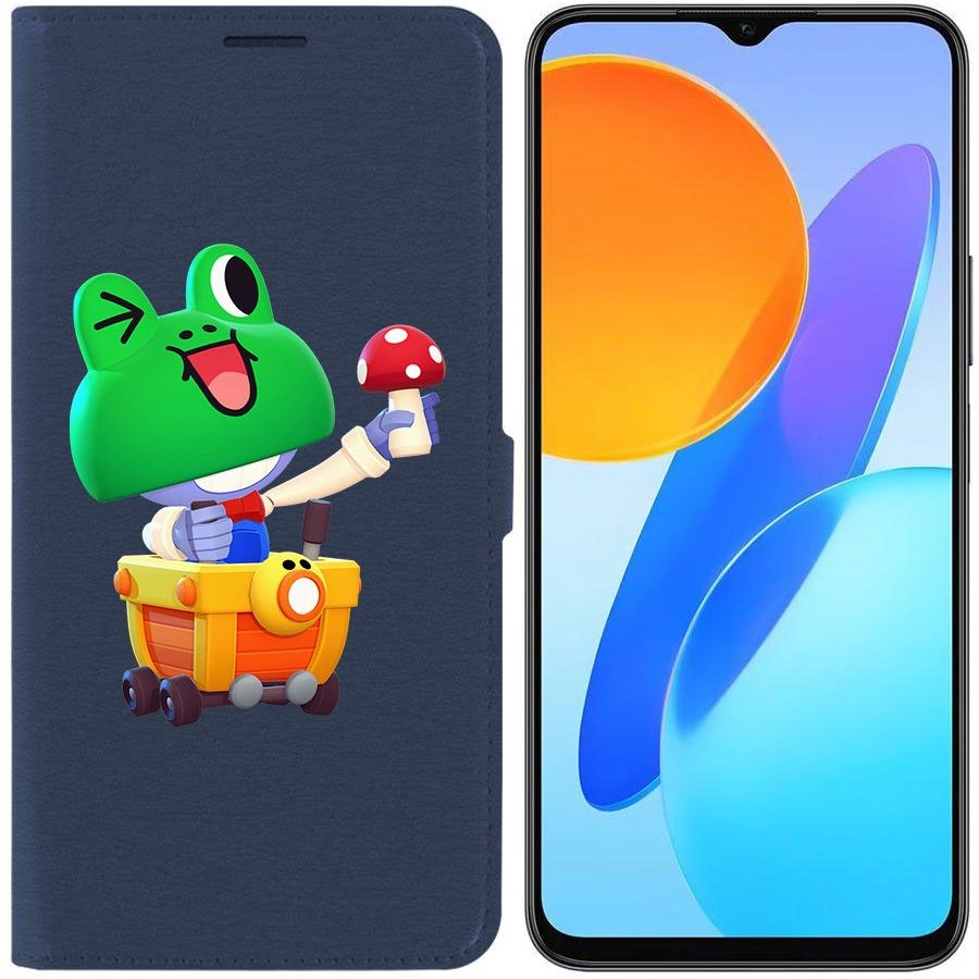 

Чехол-книжка Krutoff Eco Book для Honor X8 5G Brawl Stars-Леонард Карл (синий)
