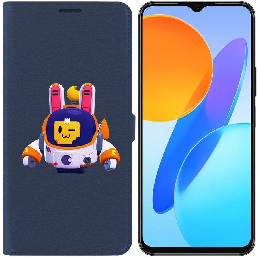 

Чехол-книжка Krutoff Eco Book для Honor X8 5G Brawl Stars-Лунный Спраут (синий)