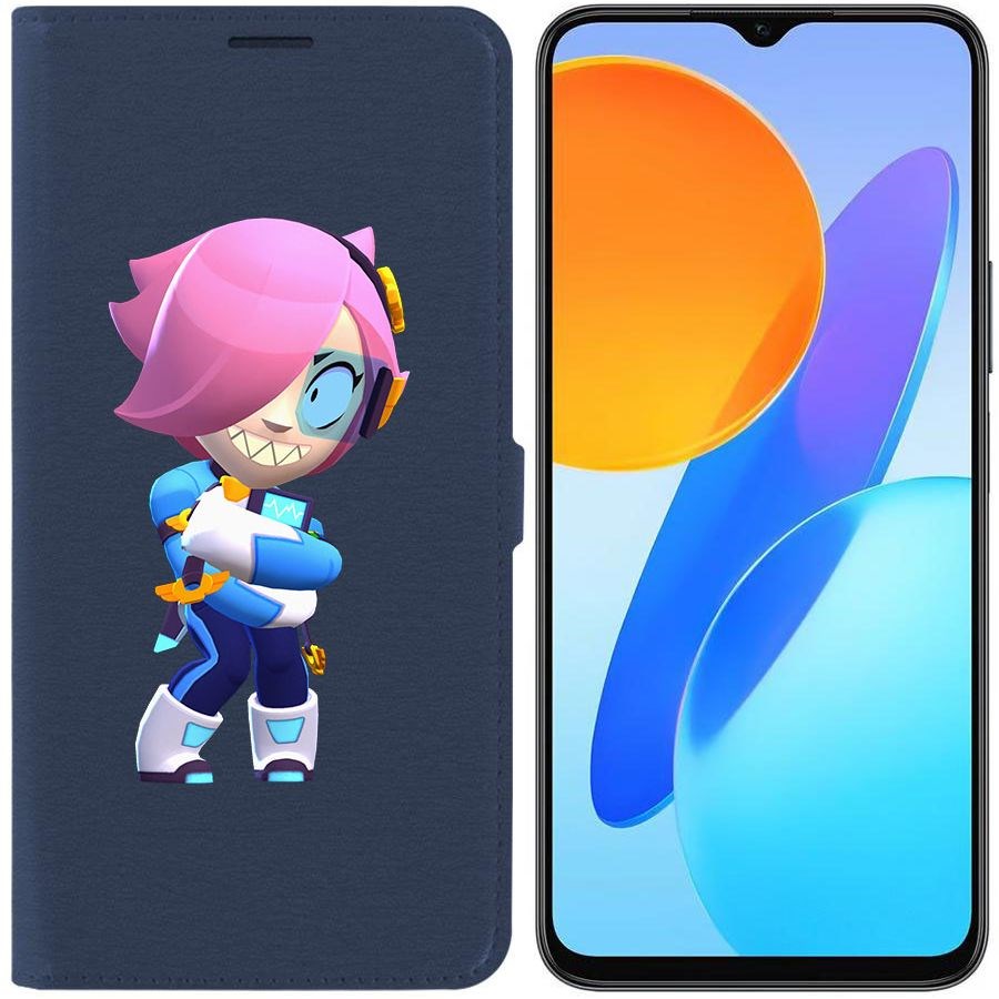 

Чехол-книжка Krutoff Eco Book для Honor X8 5G Brawl Stars-Колетт Навигатор (синий)
