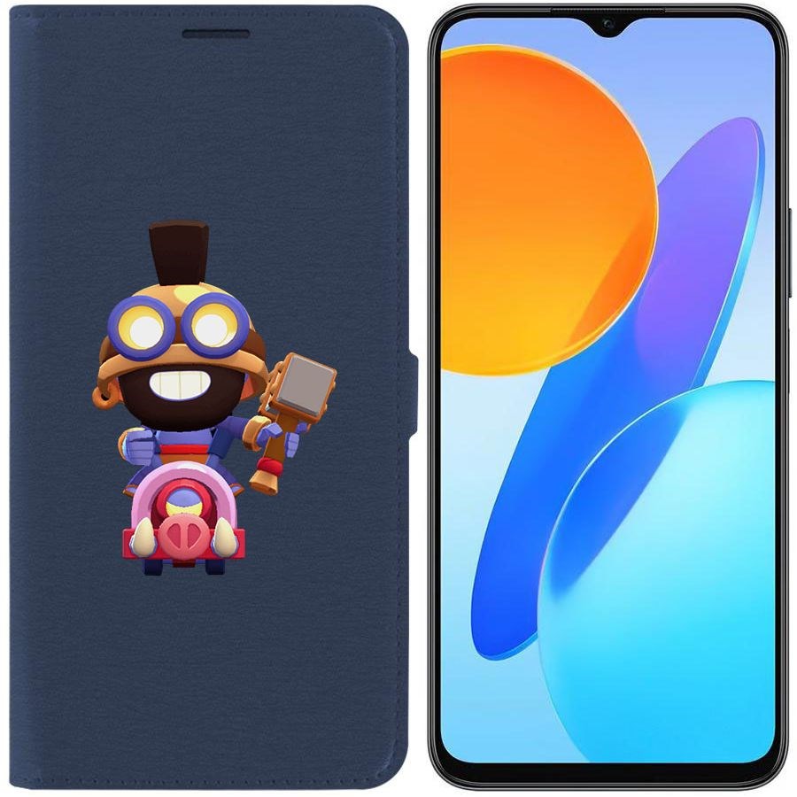 

Чехол-книжка Krutoff Eco Book для Honor X8 5G Brawl Stars-Карл Всадник на кабане (синий)