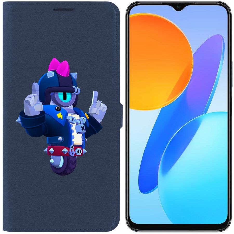 

Чехол-книжка Krutoff Eco Book для Honor X8 5G Brawl Stars-Дикий Сту (синий)