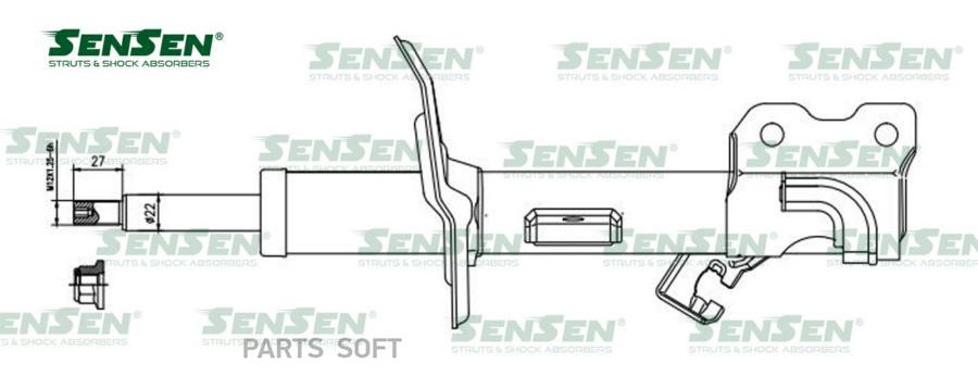 Амортизатор перед. прав. газ Nissan Juke Sensen 42141762