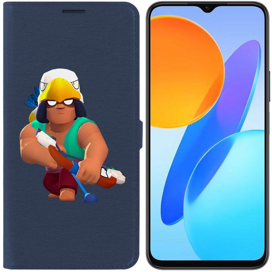 

Чехол-книжка Krutoff Eco Book для Honor X8 5G Brawl Stars-Бо (синий)