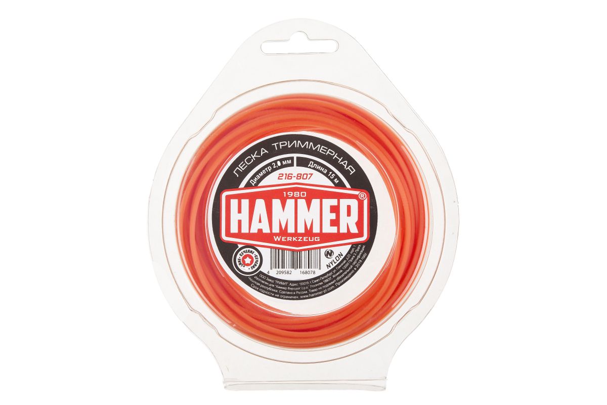 

Леска 2,0 мм, 15 м, "звезда", 216-807 HAMMER, 593234