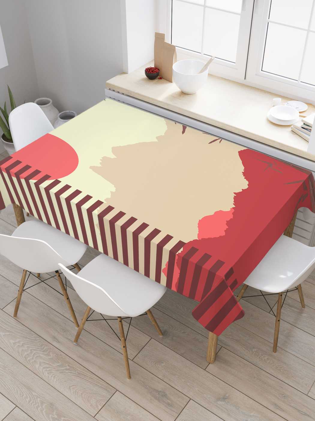 

Скатерть прямоугольная JoyArty "Пламенные горы" из оксфорда, 180x145 см, Зеленый, Пламенные горы