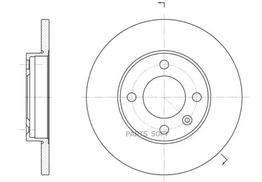 

6088.01_диск тормозной передний audi 80, vw golf/passat 1.1-1.8 81>