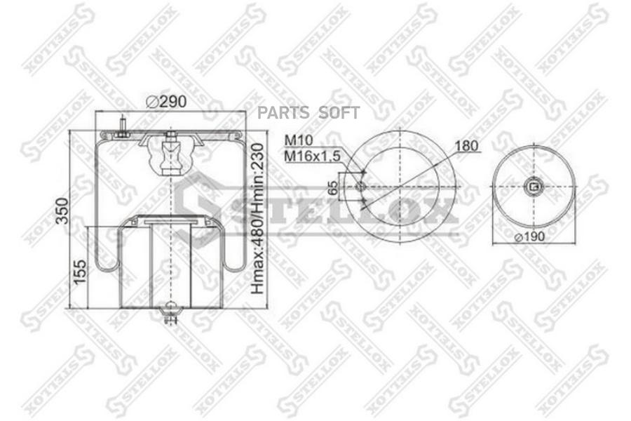 

STELLOX Пневмоподушка STELLOX 9047131sx