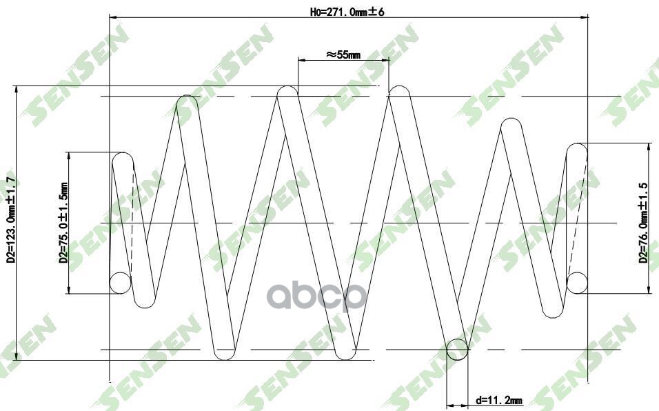 

SENSEN SCP10091 Пружина подвески задней CHEVROLET AVEO 4- DOORS 11= () 2шт