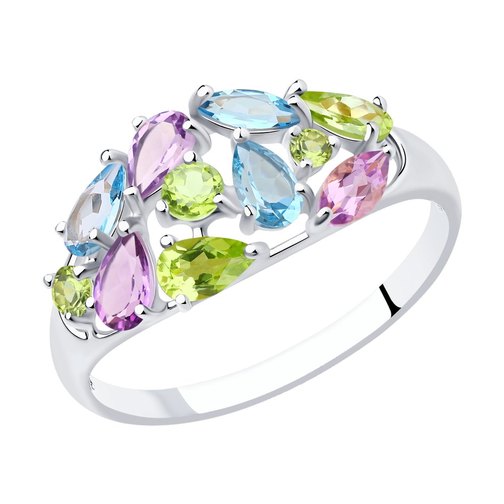 

Кольцо из серебра р. 17,5 SOKOLOV 92011378, аметист\топаз\хризолит, 92011378