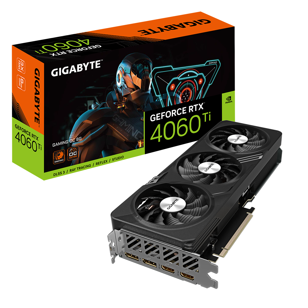 

Видеокарта GIGABYTE GeForce RTX­­ 4060 Ti GAMING OC Черный (GV-N406TGAMING OC-8GD), GeForce RTX­­ 4060 Ti GAMING OC