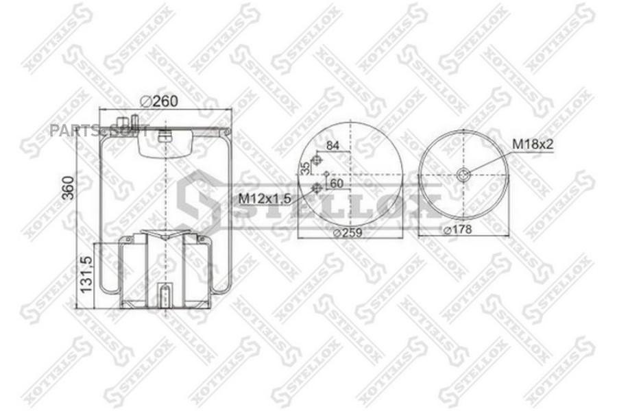 

STELLOX Пневмоподушка STELLOX 9048821sx