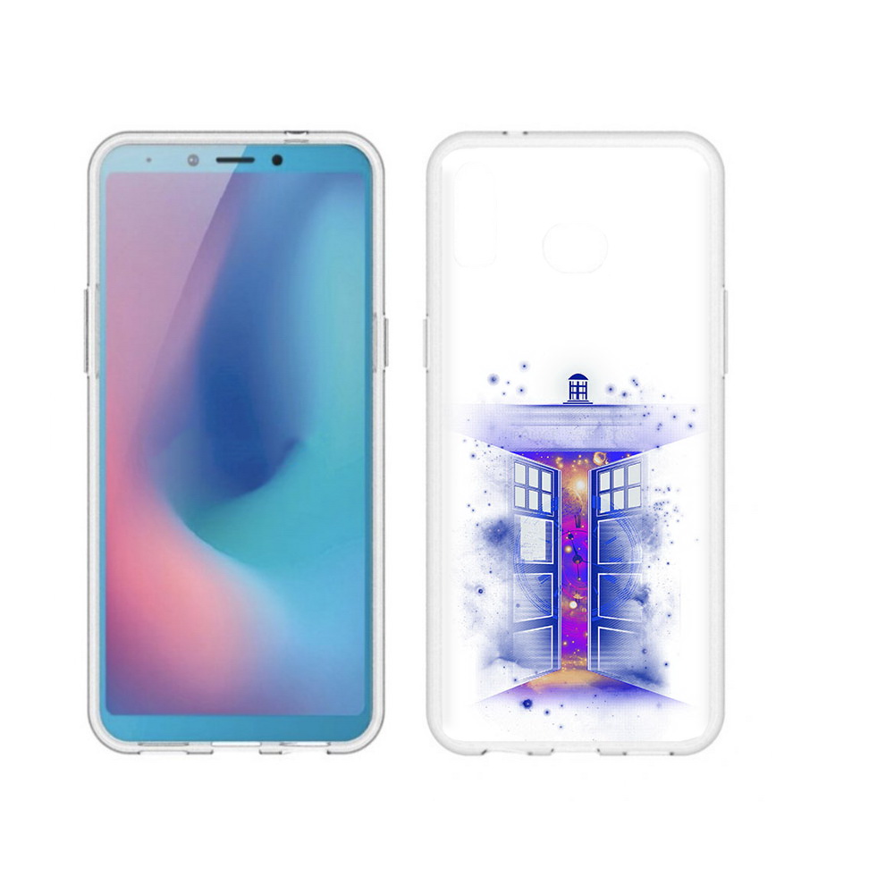 

Чехол MyPads Tocco для Samsung Galaxy A6s фиолетовый уголок абстракция (PT123850.597.659), Прозрачный, Tocco