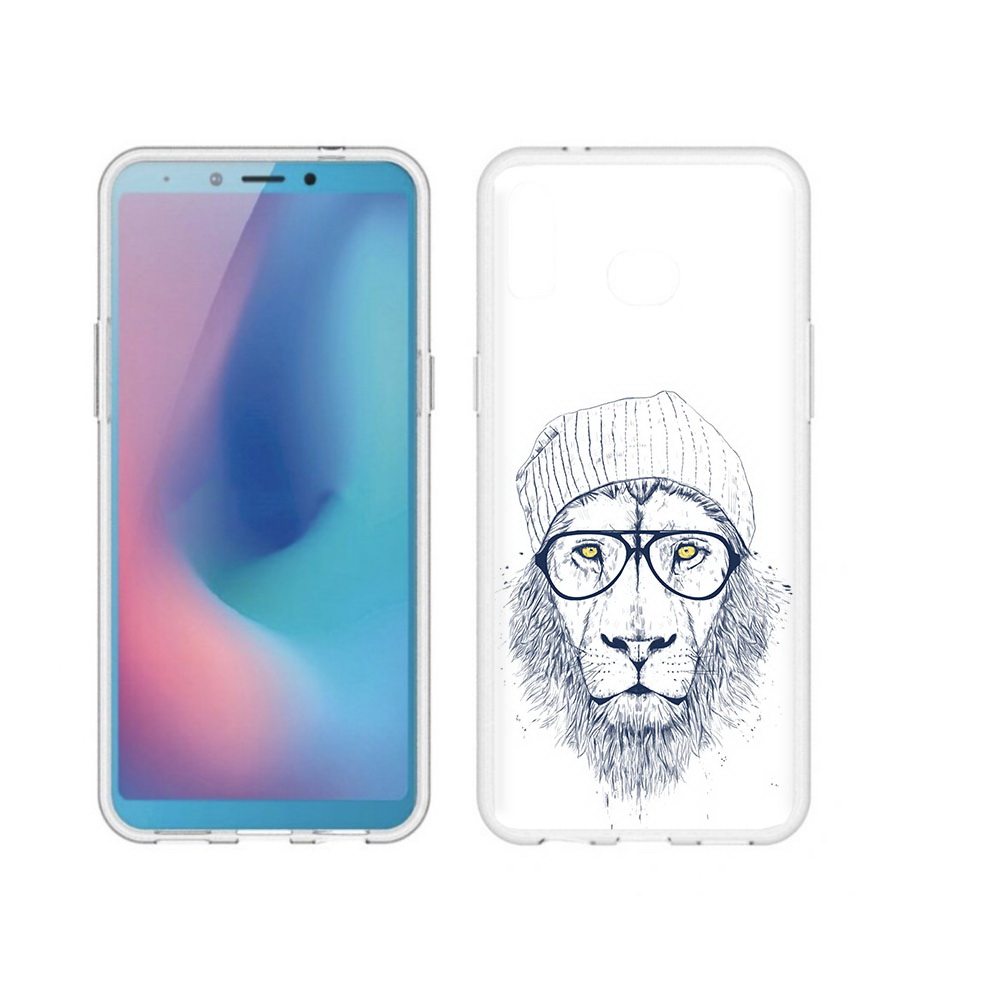 

Чехол MyPads Tocco для Samsung Galaxy A6s хиппи лев (PT123850.597.663), Прозрачный, Tocco