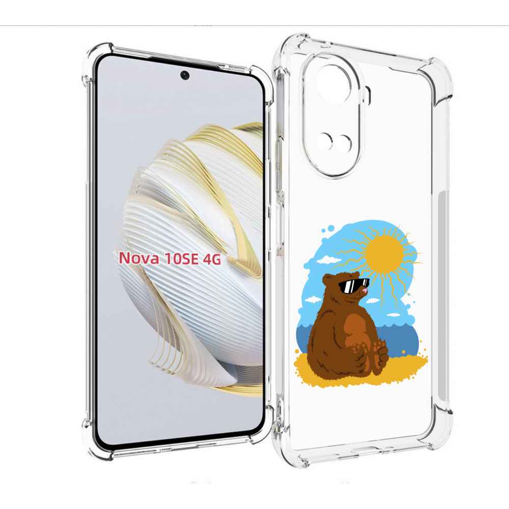 Чехол MyPads медведь на чиле для Huawei Nova 10 SE