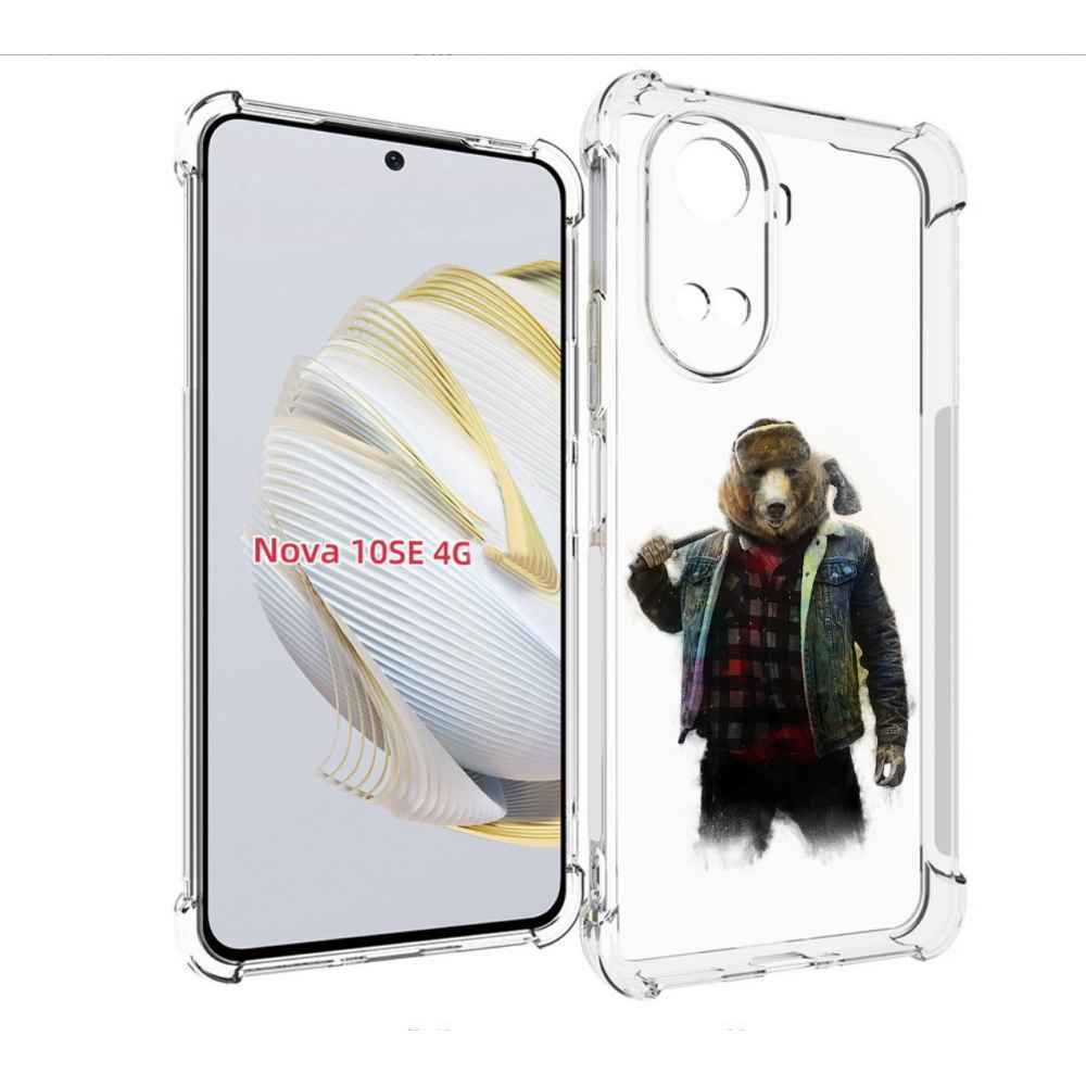 

Чехол MyPads медведь с топором для Huawei Nova 10 SE, Прозрачный, Tocco