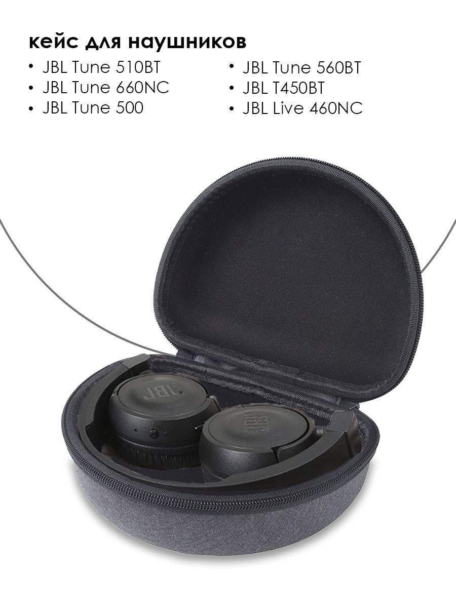

Чехол для полноразмерных наушников JBL TUNE 450/510 BT, Серый