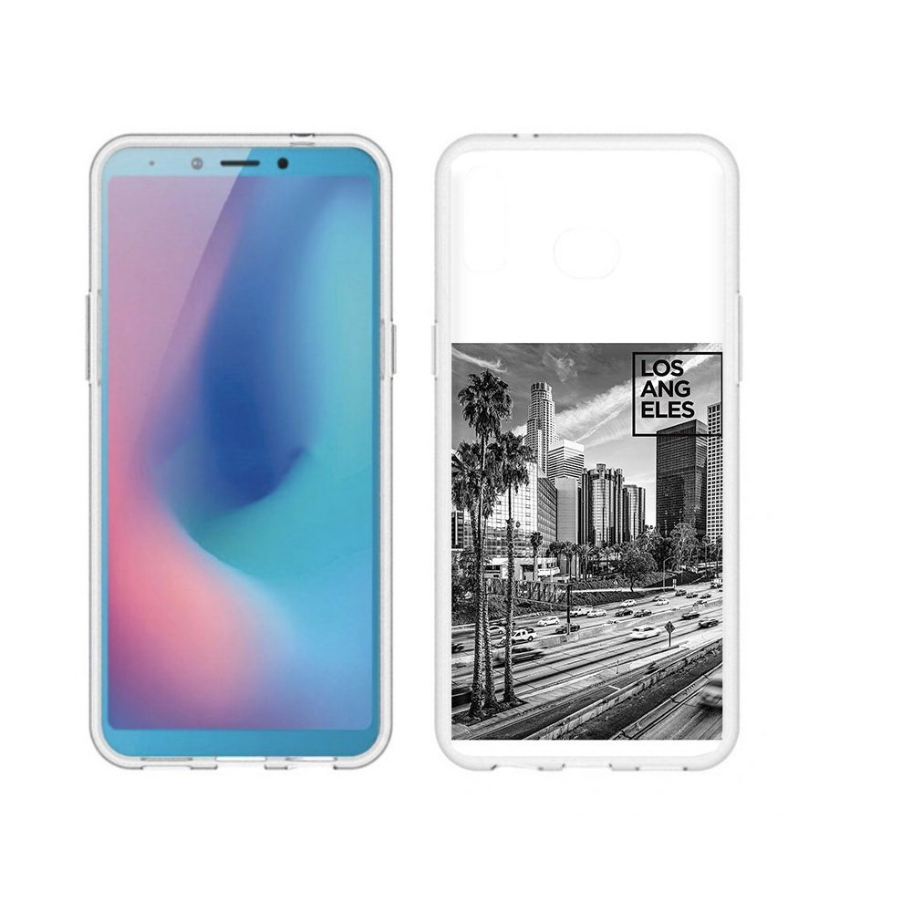 

Чехол MyPads Tocco для Samsung Galaxy A6s черно белый лос анджелес (PT123850.597.685), Прозрачный, Tocco