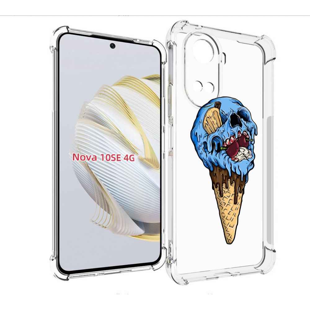 

Чехол MyPads мороженное череп для Huawei Nova 10 SE, Прозрачный, Tocco