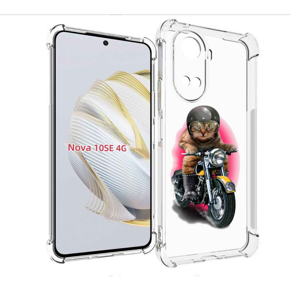 

Чехол MyPads мото-кот для Huawei Nova 10 SE, Прозрачный, Tocco