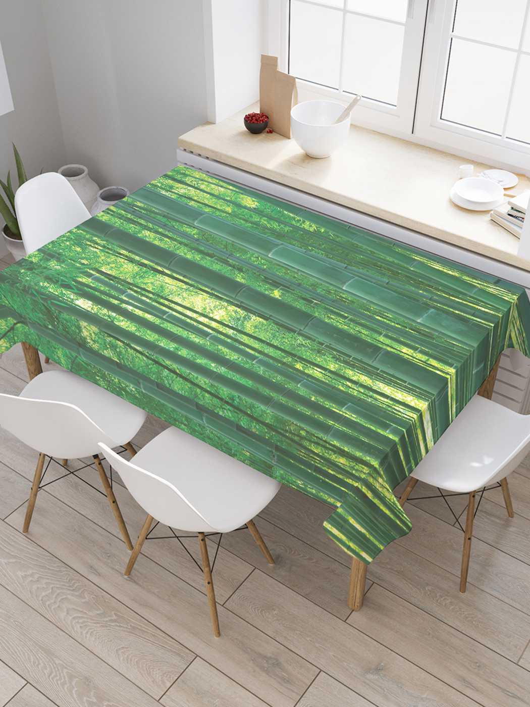 

Скатерть прямоугольная JoyArty "Лесной бамбук" из оксфорда, 180x145 см, Желтый, Лесной бамбук