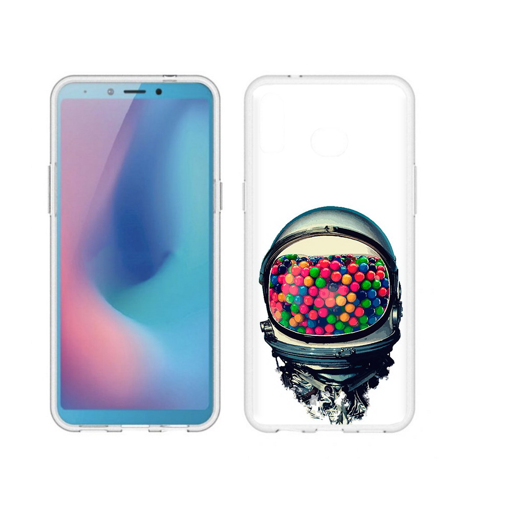 

Чехол MyPads Tocco для Samsung Galaxy A6s шлем космонавта (PT123850.597.700), Прозрачный, Tocco