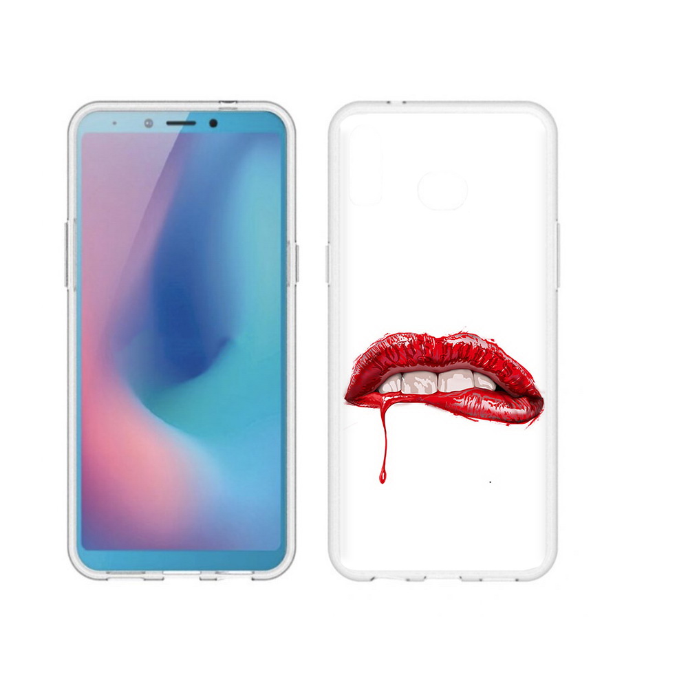 

Чехол MyPads Tocco для Samsung Galaxy A6s яркие красные губы (PT123850.597.706), Прозрачный, Tocco