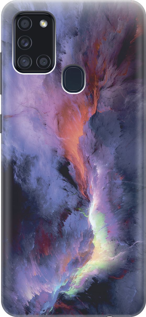 

Силиконовый чехол на Samsung Galaxy A21s "Гром и молния", Фиолетовый;черный, 7073