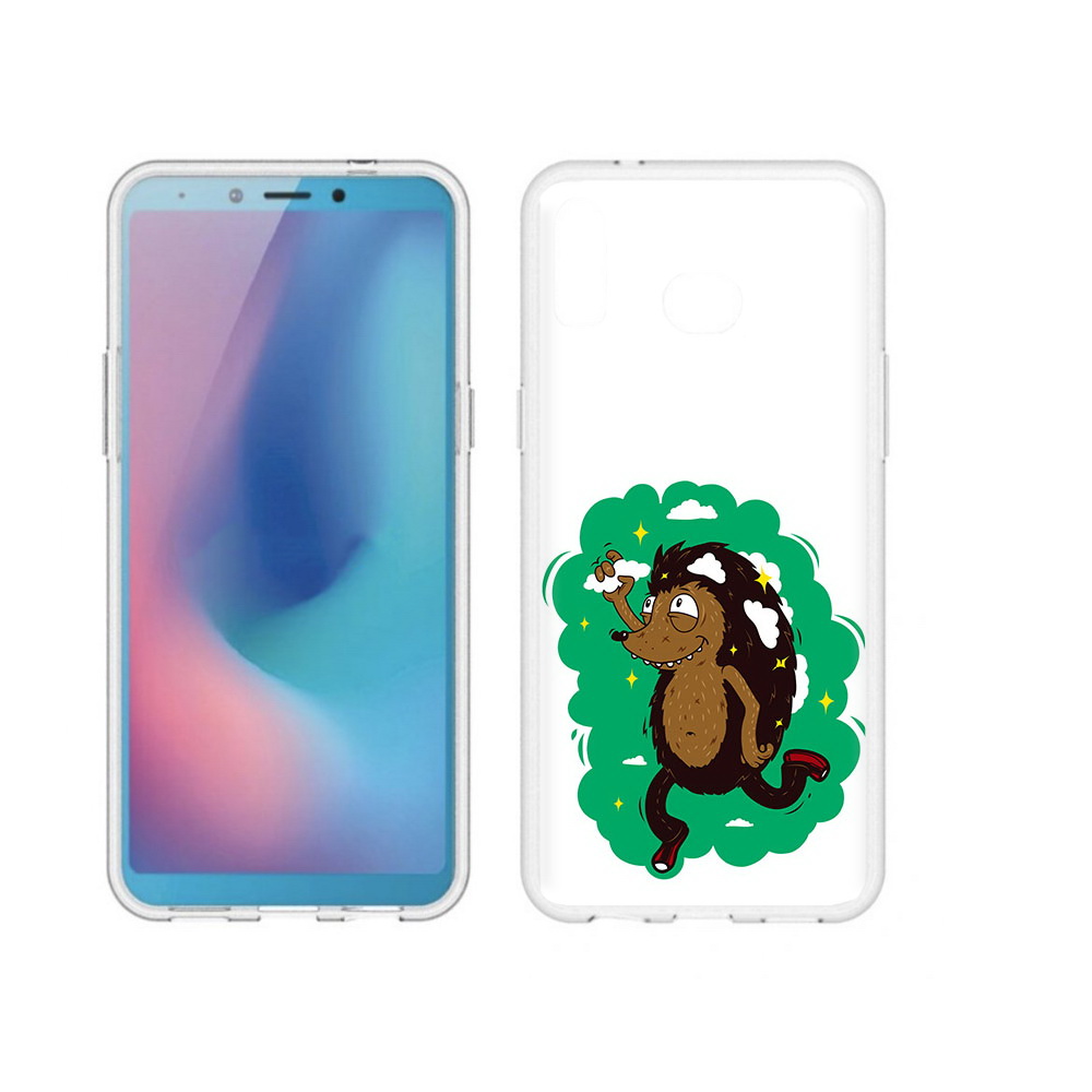 

Чехол MyPads Tocco для Samsung Galaxy A6s Ежик в облаках (PT123850.597.77), Прозрачный, Tocco