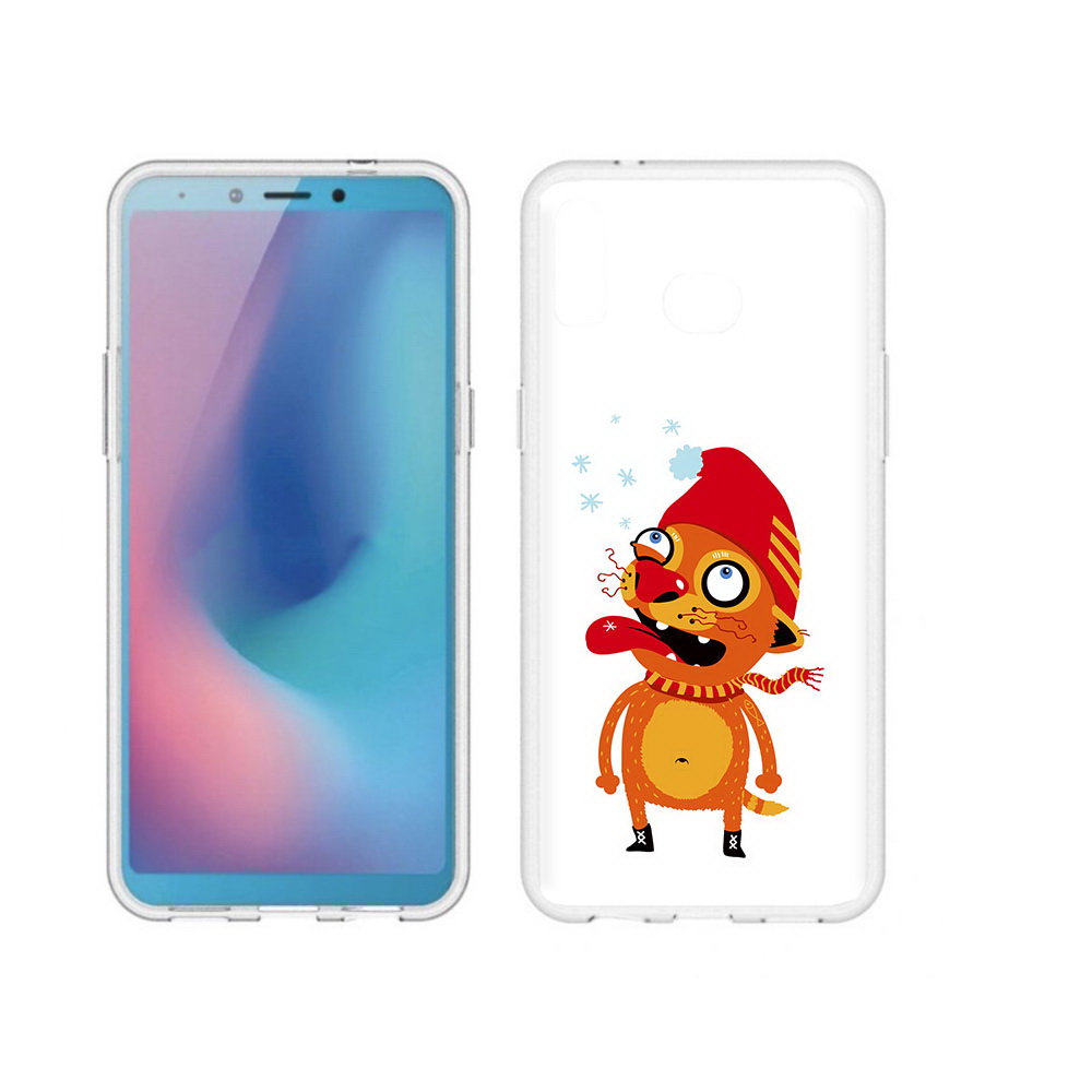 

Чехол MyPads Tocco для Samsung Galaxy A6s Зимний кот (PT123850.597.88), Прозрачный, Tocco