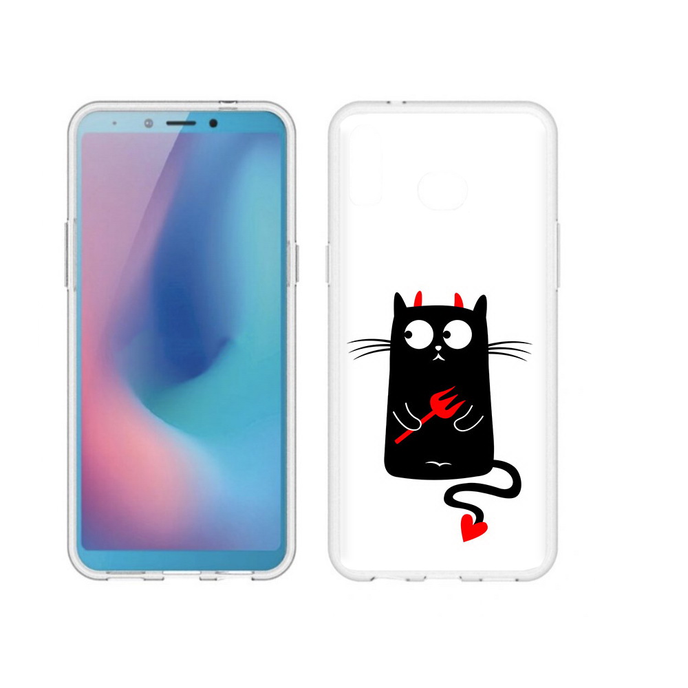 

Чехол MyPads Tocco для Samsung Galaxy A6s Кот демон (PT123850.597.97), Прозрачный, Tocco