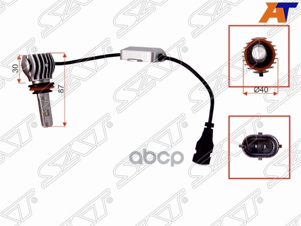 

Комплект Светодиодных Ламп H8/H11 20w/1800lm Canbus Led Sat арт. ST-175-0072