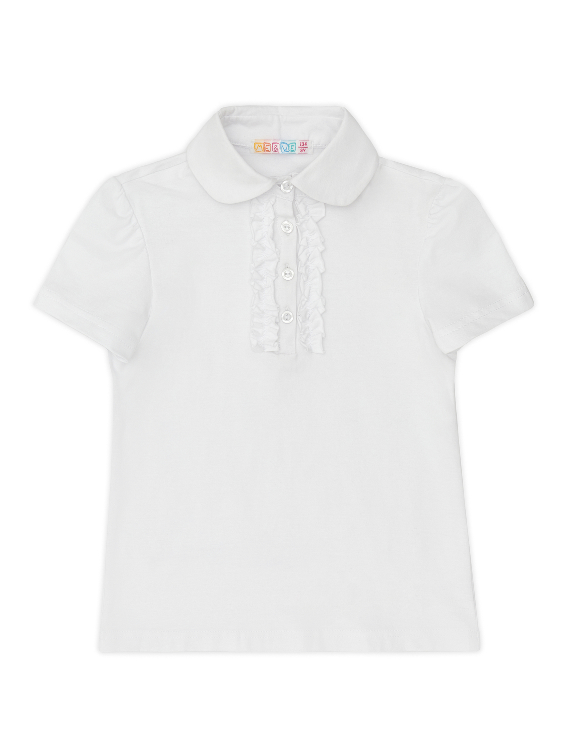 Блузка детская Me&We JG223-J111-960, белый, размер 128