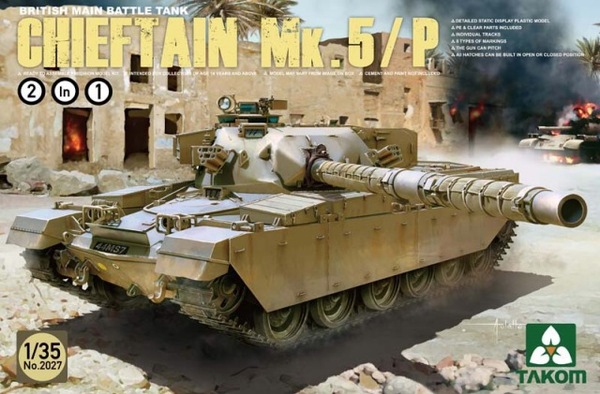 Сборная модель Takom 1/35 BRITISH MAIN BATTLE TANK CHIEFTAIN Mk.5/P 2027