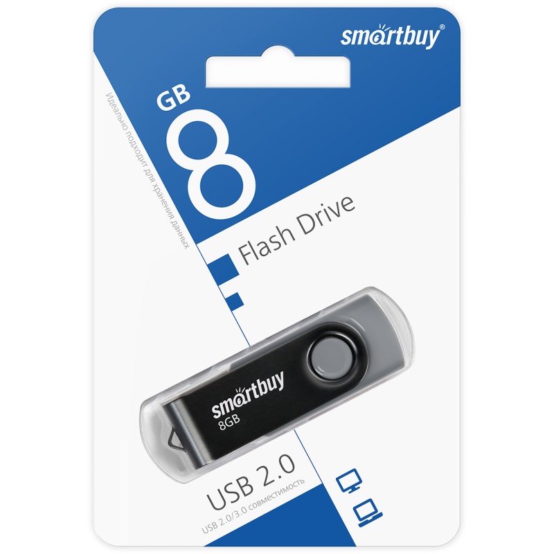 Карта памяти SmartBuy USB 8Гб SB008GB2TWK SB008GB2TWK