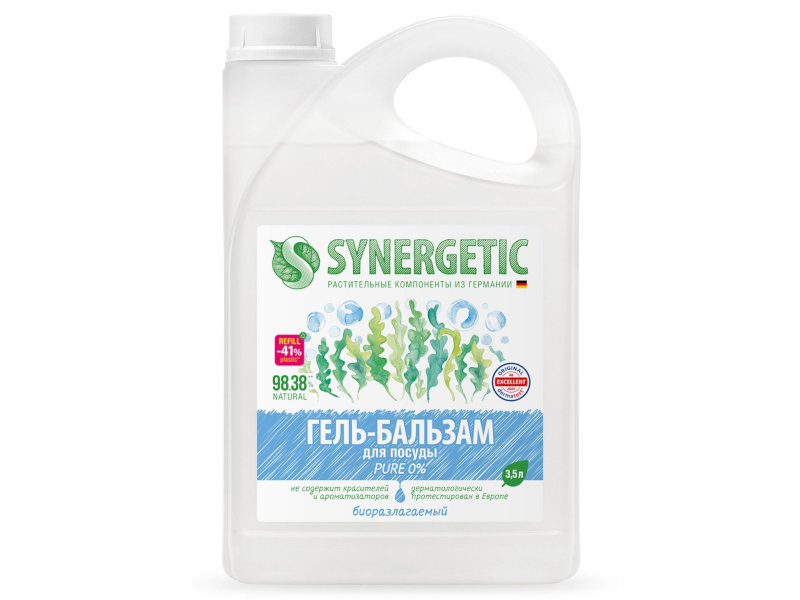 

Гель-бальзам для мытья посуды Synergetic Pure 0% 3.5L 4607971453734