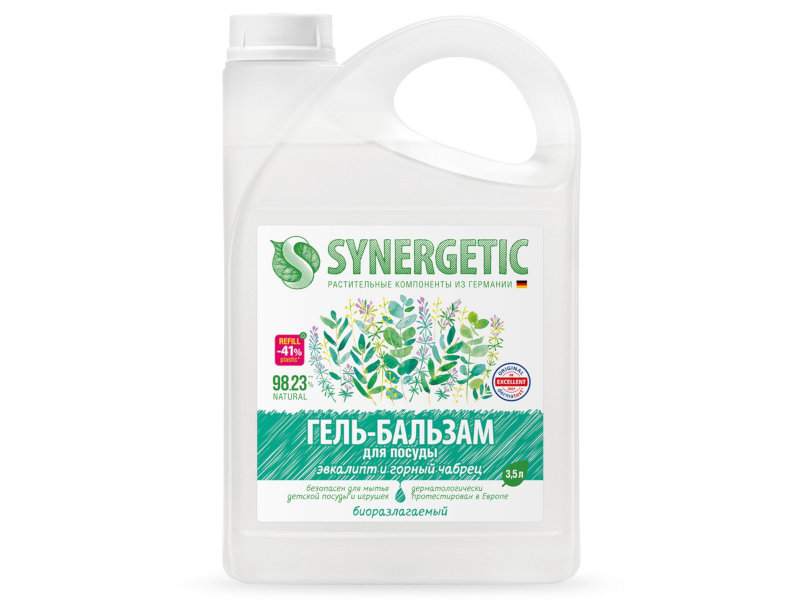 

Гель-бальзам для мытья посуды Synergetic Эвкалипт и горный чабрец 3.5L 4607971453710