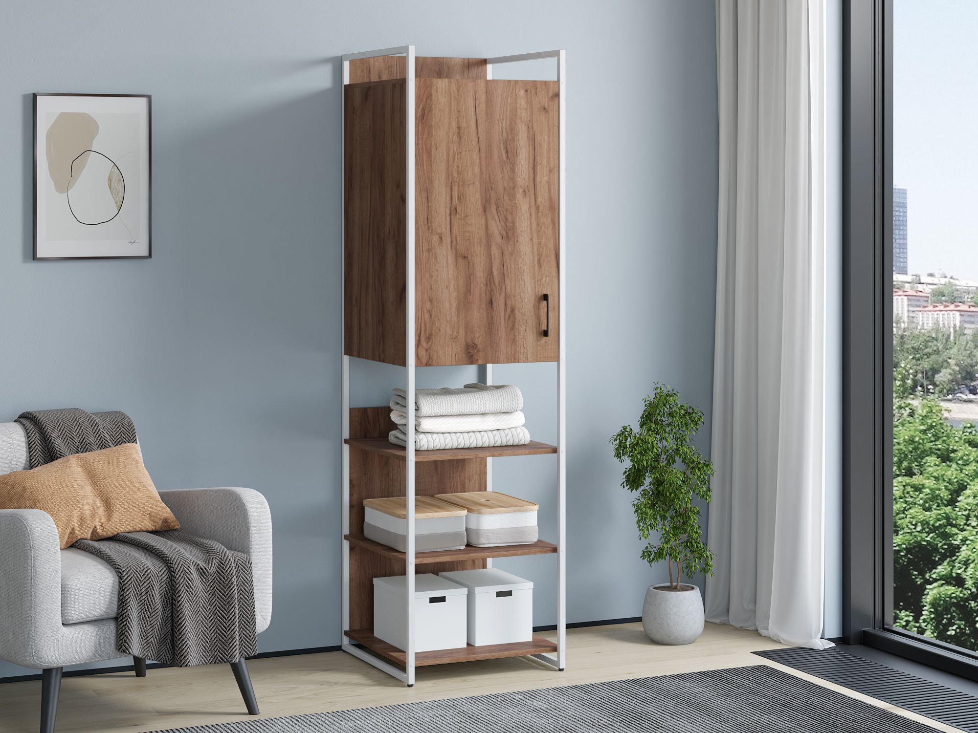 

Стеллаж 4 Сезона Urban Лофт 55x200 01 Белый/Дуб крафт табак, Белый;коричневый, Urban Лофт