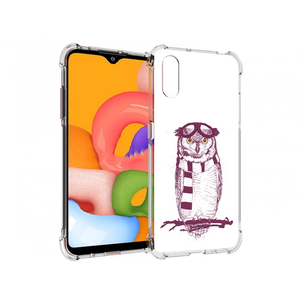 

Чехол MyPads Tocco для Samsung Galaxy A01 сова-летчик (PT144711.509.612), Прозрачный, Tocco