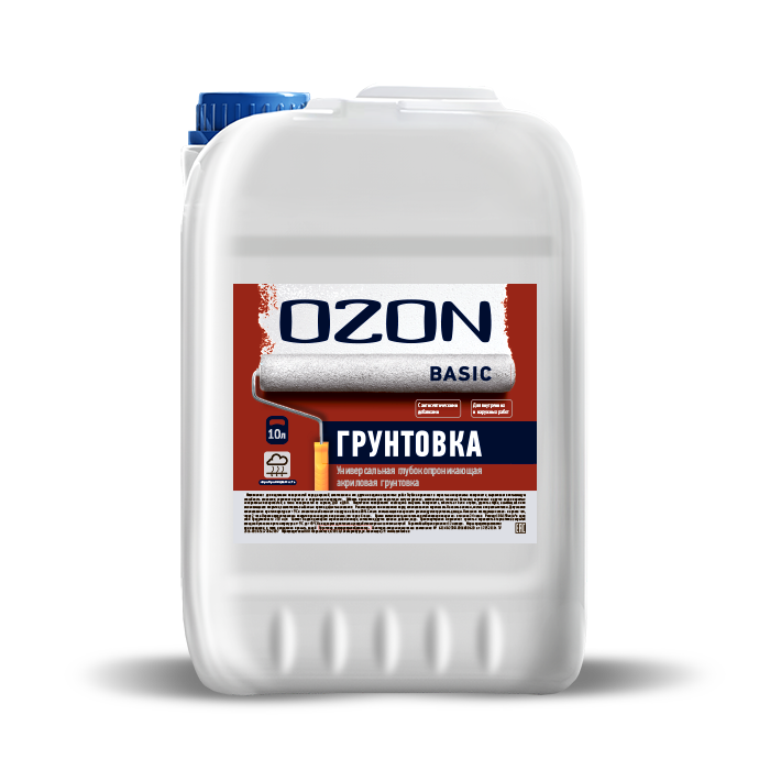 OZON Грунтовка акриловая глубокого проникновения OZON Basic ВД-АК-012(-5)-10 10л для рабо