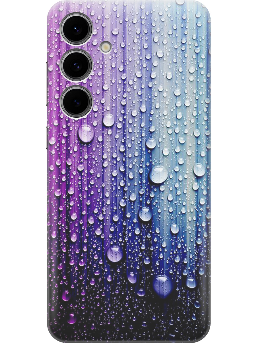 

Силиконовый чехол на Samsung Galaxy S24 FE с принтом "Капли на голубом", Прозрачный;голубой;фиолетовый, 786718141