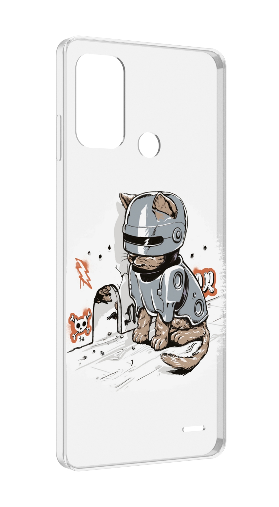 

Чехол MyPads Грозный кот для ZTE Blade A52, Прозрачный, Tocco